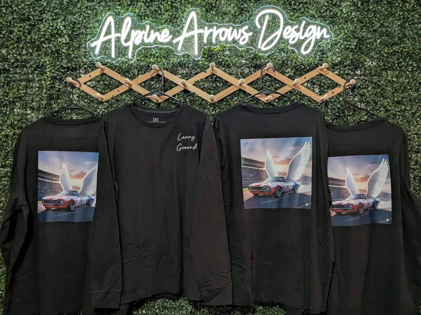 Custom DTF-printed graphic muscle car shirts